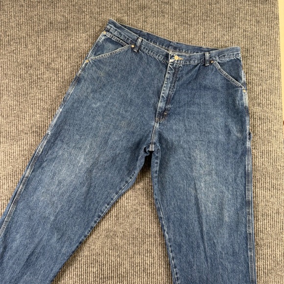 VTG Wrangler Carpenter Jeans‎ Mens 40x32 Blue Denim Workwear Utility Grunge Y2K - Picture 6 of 10